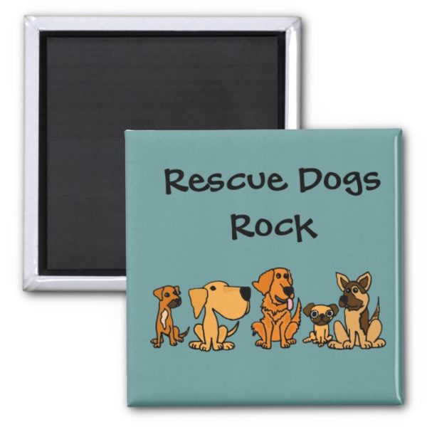 XX- Funny Rescue Dogs Group Cartoon Magnet