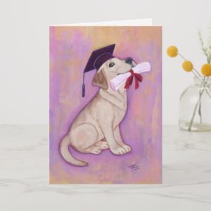 Yellow Labrador Graduation Card