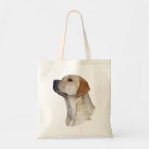 Yellow Labrador Retriever head tote bag