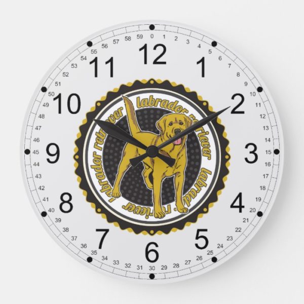 Yellow Labrador Retriever Large Clock