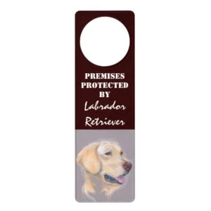Yellow Labrador Retriever Portrait Door Hanger