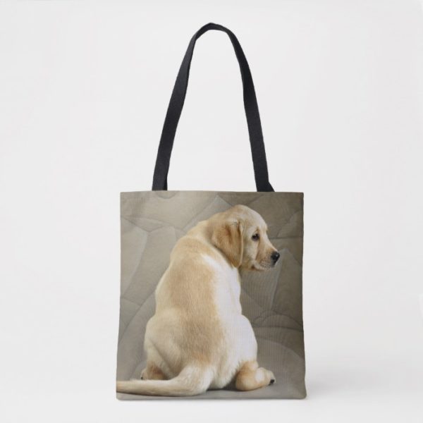 Yellow Labrador Retriever Puppy Tote Bag