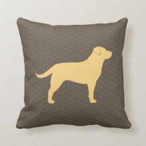 Yellow Labrador Retriever Silhouette Throw Pillow