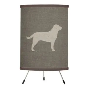 Yellow Labrador Retriever Silhouettes Tripod Lamp