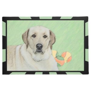 Yellow Labrador Retriever & Tennis Balls Painting Doormat