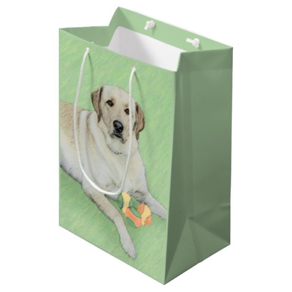 Yellow Labrador Retriever & Tennis Balls Painting Medium Gift Bag