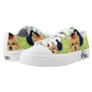 Yorkie In Grass Low-Top Sneakers