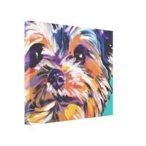 yorkie Yorkshire Terrier Pop Art On Wrapped Canvas