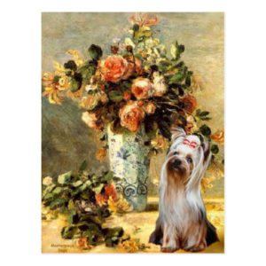 Yorkshire Terrier 2 - Vase of Flowers Postcard