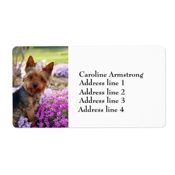 Yorkshire Terrier dog custom address labels