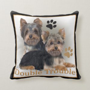 Yorkshire Terrier Double Trouble Pillows