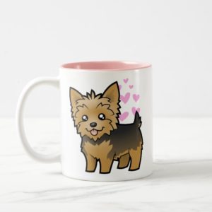 Yorkshire Terrier Love (short hair no bow) Two-Tone Coffee Mug