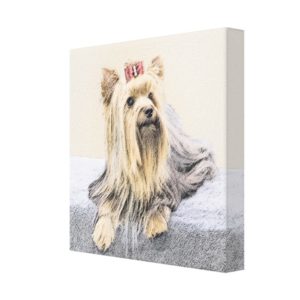 Yorkshire Terrier Painting - Cute Original Dog Art Canvas Print