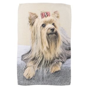 Yorkshire Terrier Painting - Cute Original Dog Art Kitchen Towel
