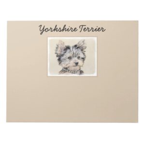 Yorkshire Terrier Painting - Cute Original Dog Art Notepad