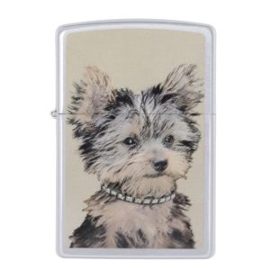 Yorkshire Terrier Painting - Cute Original Dog Art Zippo Lighter