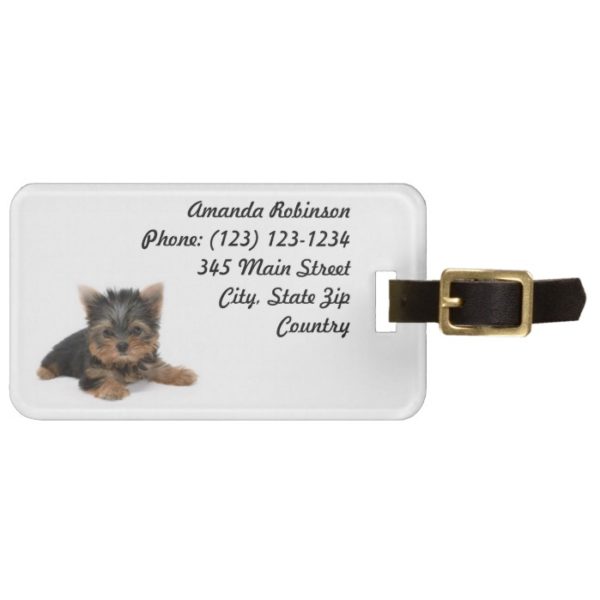 Yorkshire Terrier Puppy Luggage Tag