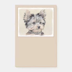 Yorkshire Terrier Puppy Painting Original Dog Art Post-it Notes