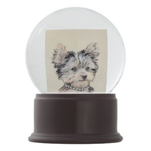 Yorkshire Terrier Puppy Painting Original Dog Art Snow Globe