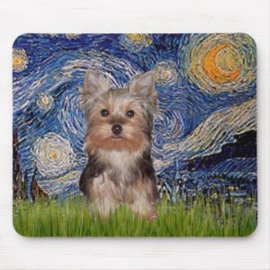 Yorkshire Terrier Puppy - Starry Night Mouse Pad