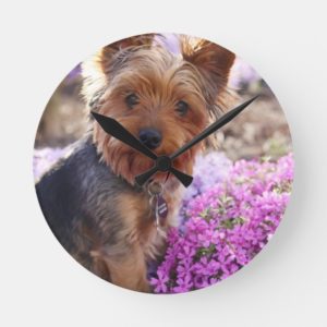 Yorkshire Terrier Round Clock
