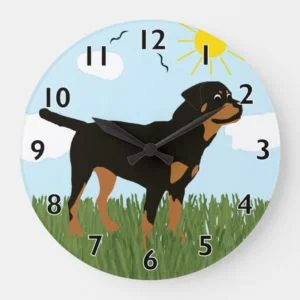 Zara the Rottweiler Large Clock
