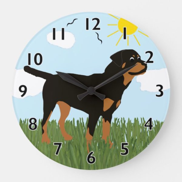 Zara the Rottweiler Large Clock