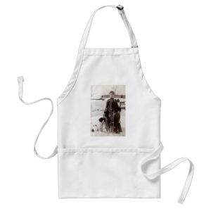 1890 Woman and her Brittany Hunting Dog Adult Apron