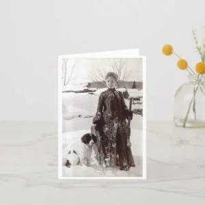 1890 Woman and her Brittany Hunting Dog Card