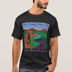 2019 Wine Country Wiener Fest T-shirt on black