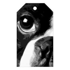A black and white Boston terrier Gift Tags