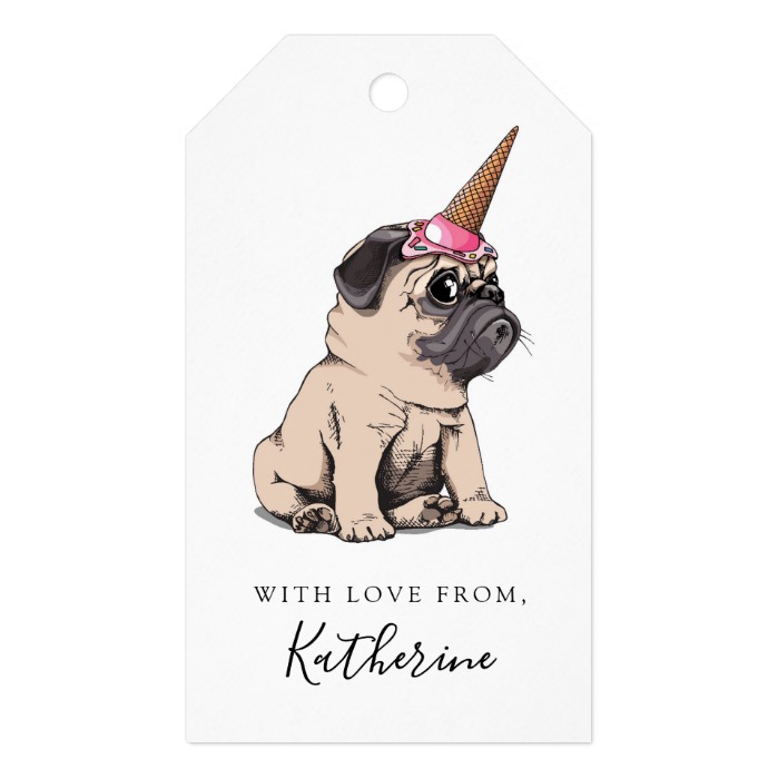 Add Your Name | Puppy Pugs | Aspiring Unicorn Gift Tags