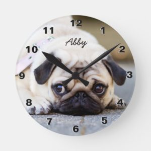 Adorable Pug Clock