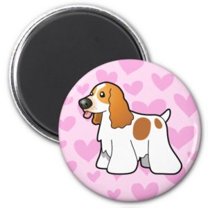 American Cocker Spaniel Love (red and white) Magnet