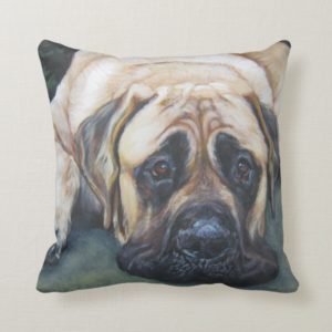 American Mastiff Fine Art Painting Throw Pillow