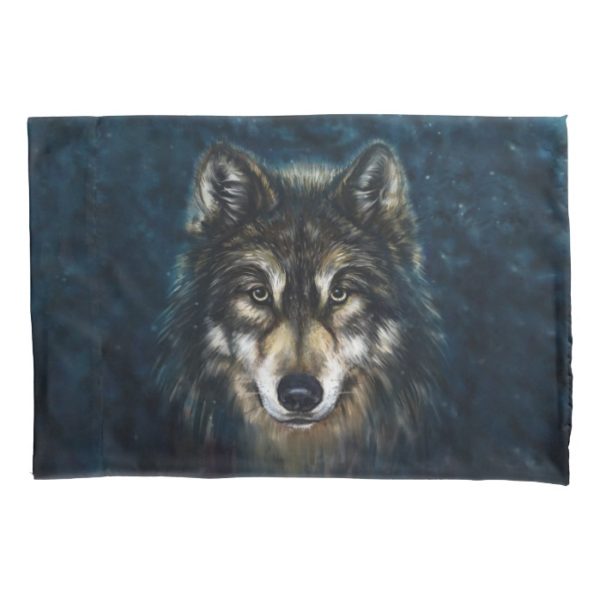 Artistic Wolf Face (1 side) Pillowcase