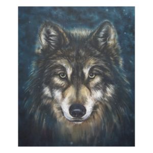 Artistic Wolf Face Fleece Blanket