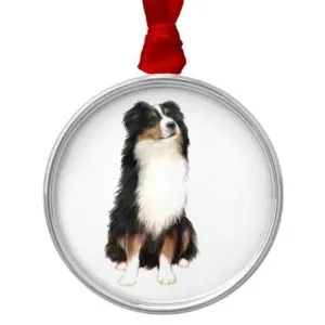 AUSTRALIAN SHEPHERD (A) - Tri Color Metal Ornament