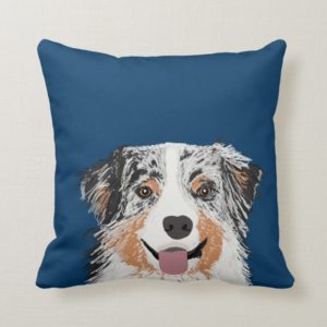 Australian Shepherd - blue merle dog pillow