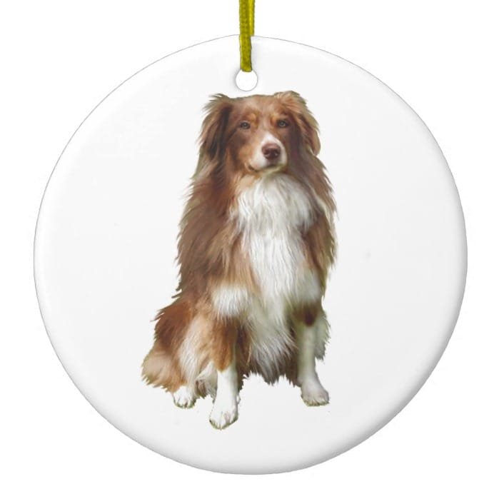 Australian Shepherd (C) - Red-white Ceramic Ornament