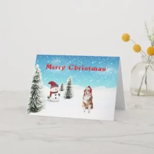 Australian Shepherd Christmas Card