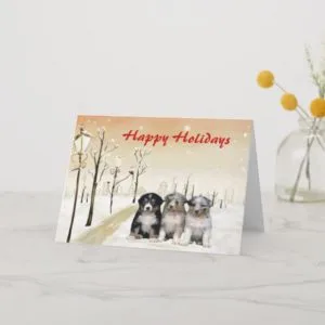 Australian Shepherd Christmas Card Urban