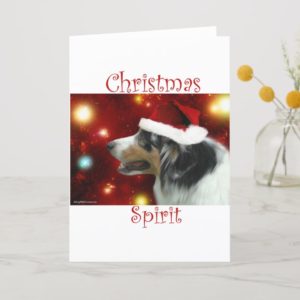 Australian Shepherd Christmas Spirit Holiday Card
