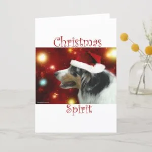Australian Shepherd Christmas Spirit Holiday Card