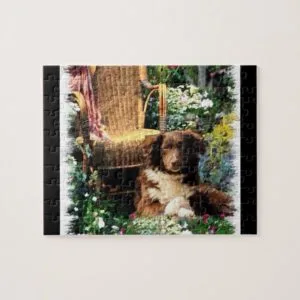 Australian Shepherd Dog Art Jigsaw Puzzle
