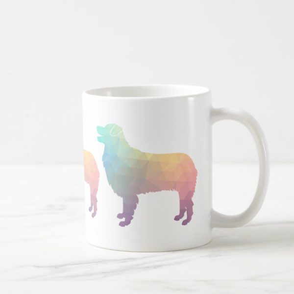 Australian Shepherd Geometric Silhouette Pastel Coffee Mug