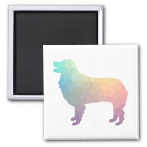 Australian Shepherd Geometric Silhouette Pastel Magnet