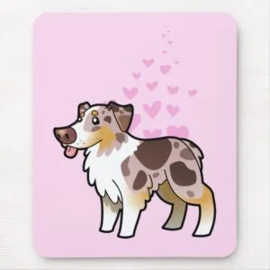 Australian Shepherd Love (red merle) Mouse Pad