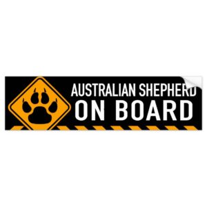 Australian Shepherd On Board Bumper Sticker
