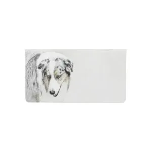 Australian Shepherd Painting - Original Dog Art Checkbook Cover